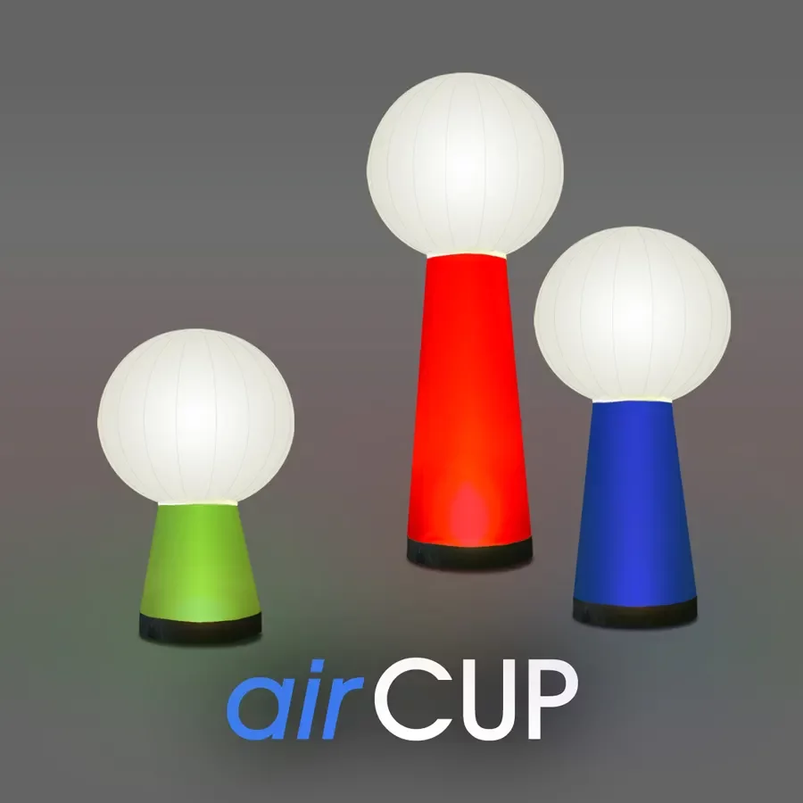 airLIGHT Aufblasbare Lichtobjekte airCUP Pokal Trophäe Cone Leuchtskulptur Eventdekoration