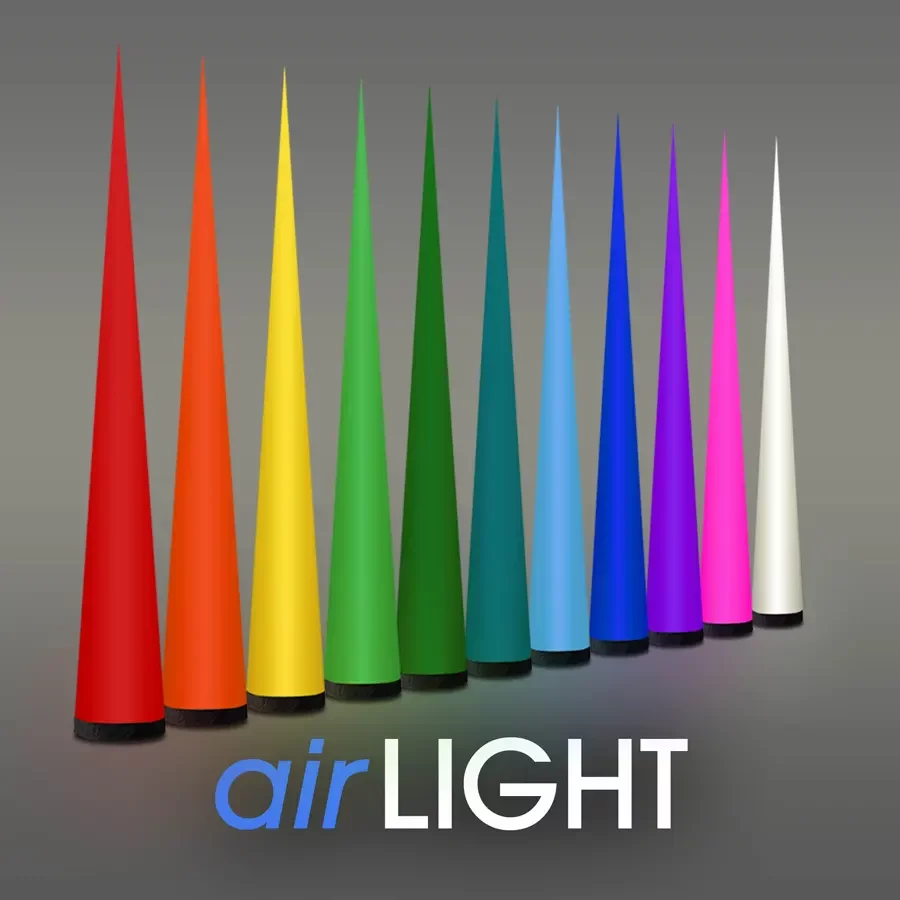 airLIGHT Aufblasbare Lichtobjekte Klassischer Lichtkegel Cone Leuchtskulptur Eventdekoration