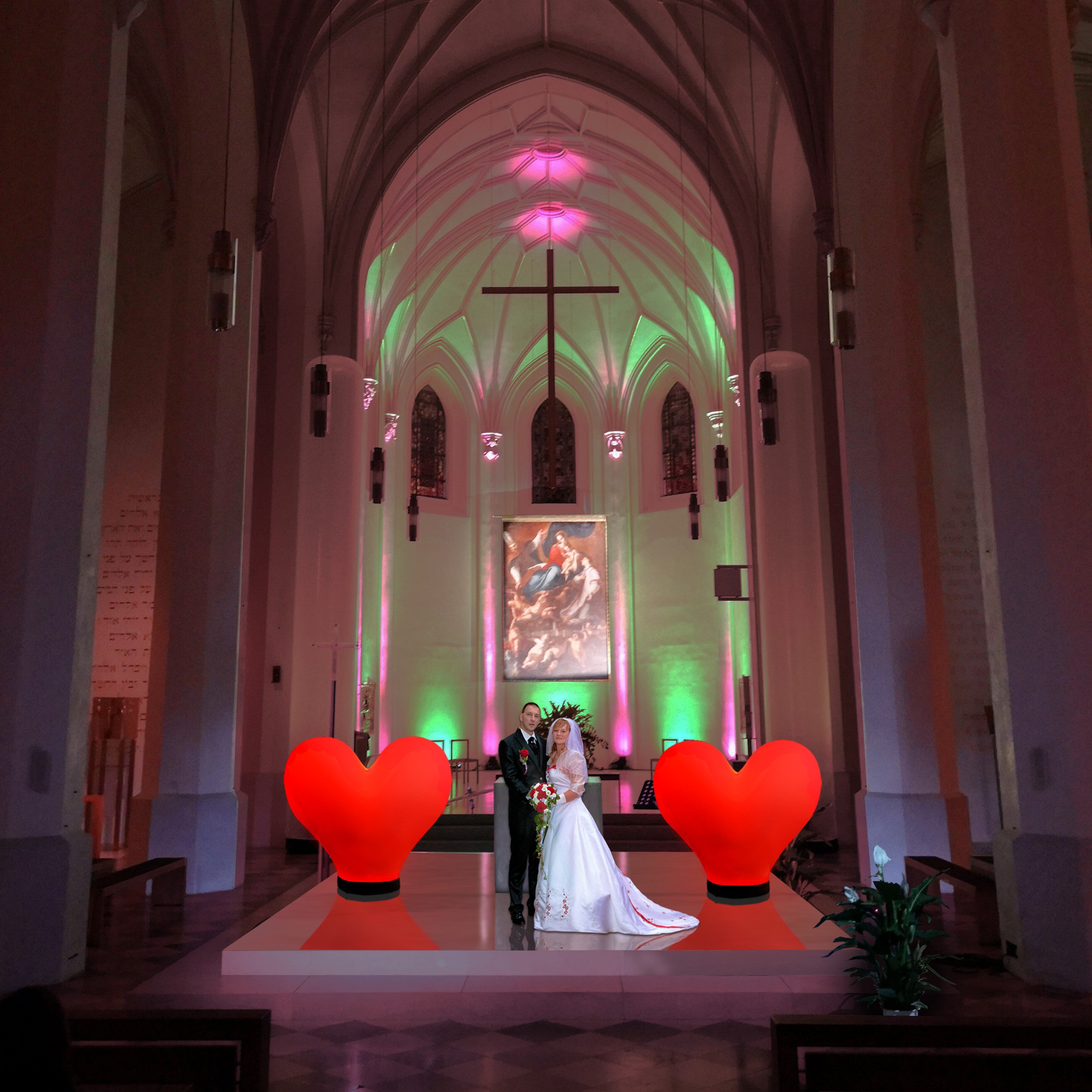 weddingLIGHT airLIGHT Hochzeitsdeko Hochzeit Kirche 4