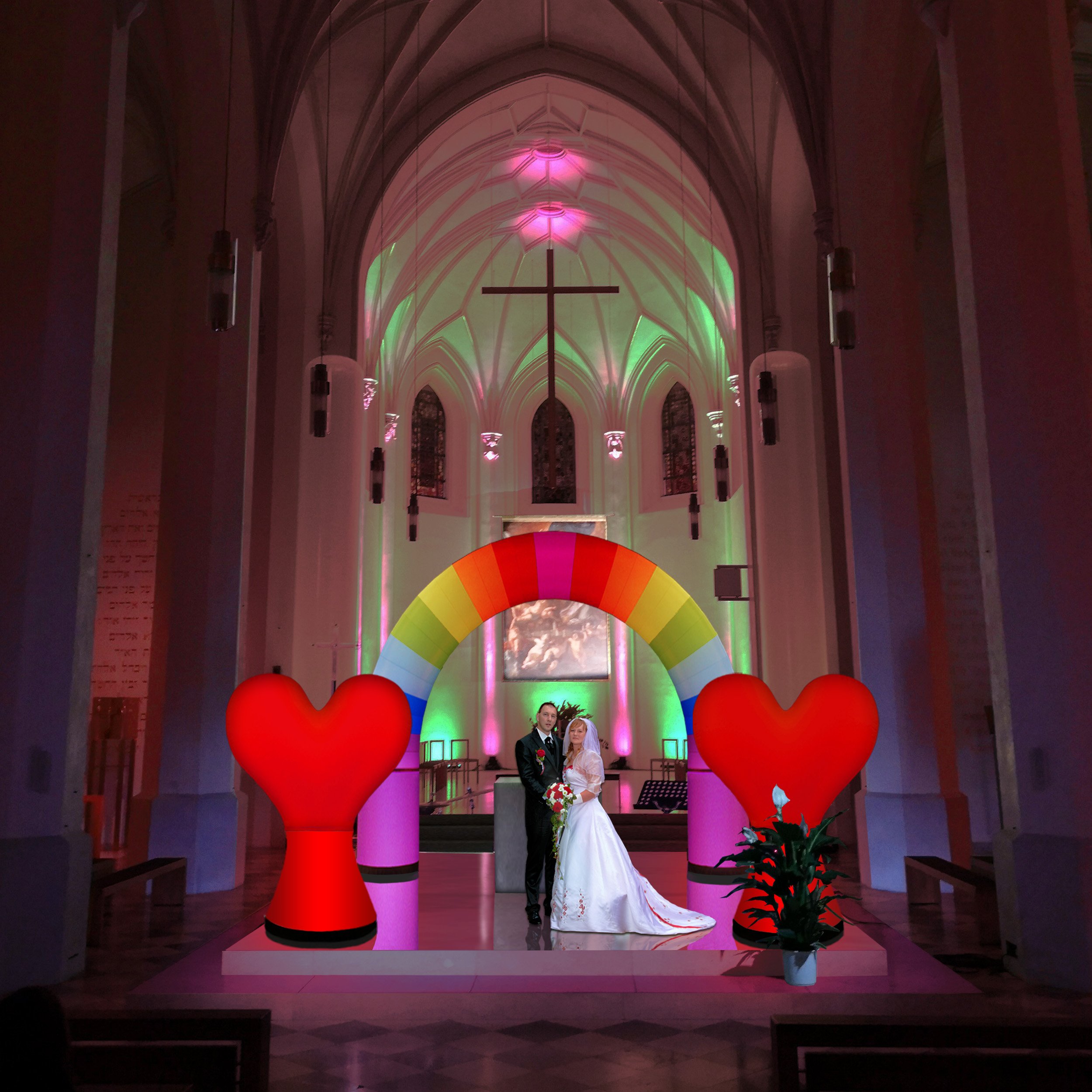 weddingLIGHT airLIGHT Hochzeitsdeko Hochzeit Kirche 7