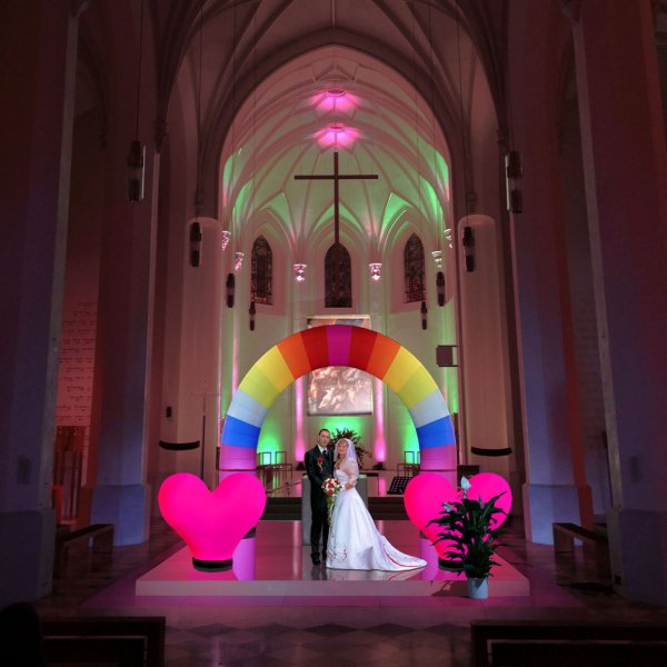 Herz Magenta / Gate Regenbogen